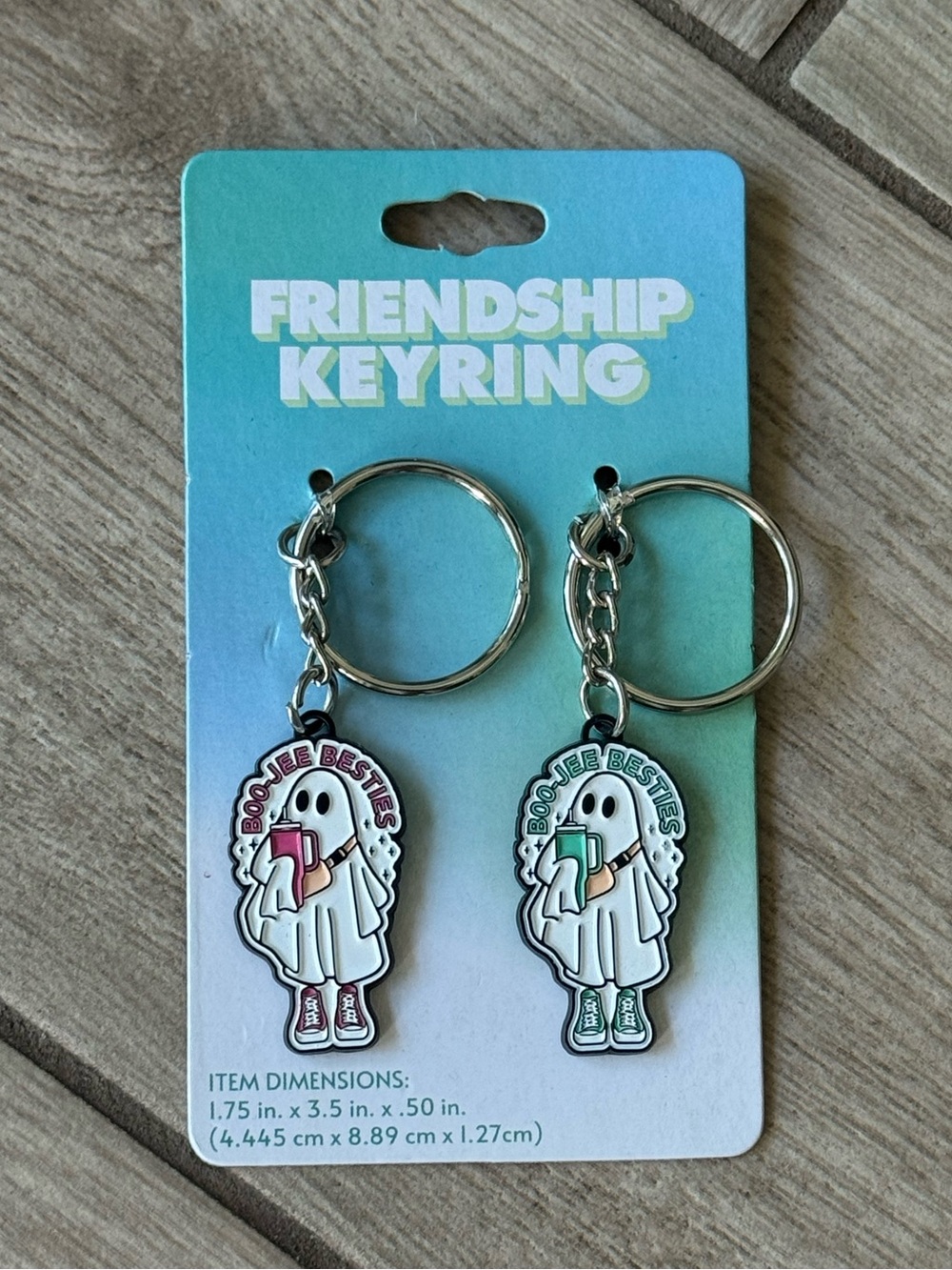 Friendship Keyring Set - Ghost Besties Pink & Green